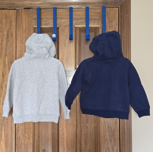 Carter's: Zip-up Hoodies, 2T, LIKE NEW, Gray, Navy, Sharks, YKK Zip, SO SOFT - Picture 6 of 15